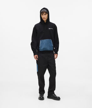 Karl Lagerfeld Denim Panel Overshirt Washed Blue-Black