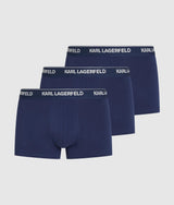 Karl Lagerfeld Metallic Logo Trunks – 3 Pack Medieval Blue