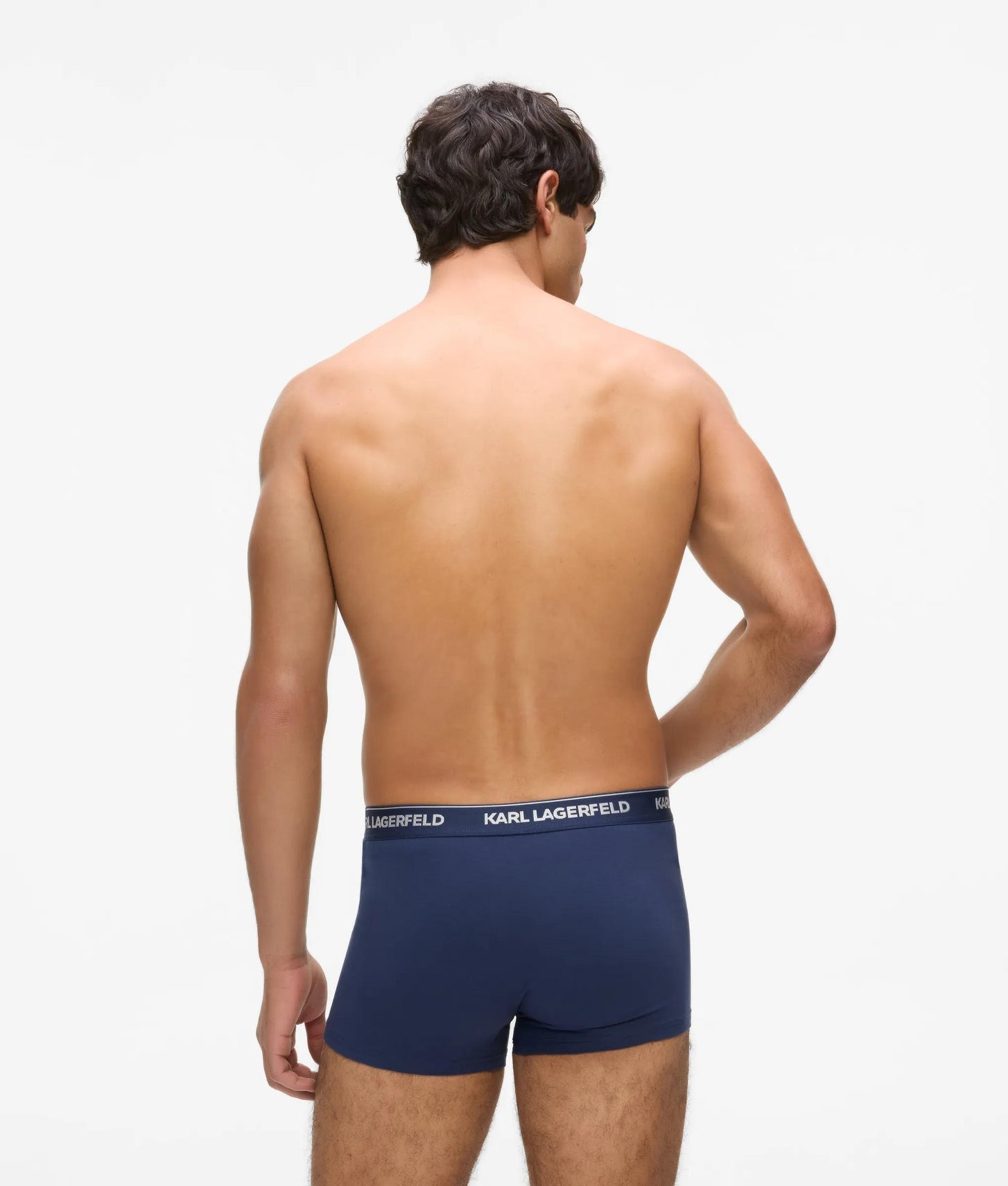 Karl Lagerfeld Metallic Logo Trunks – 3 Pack Medieval Blue
