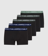Karl Lagerfeld Contrast Waistband Trunks – 5 Pack Forest-Dill-Medieval