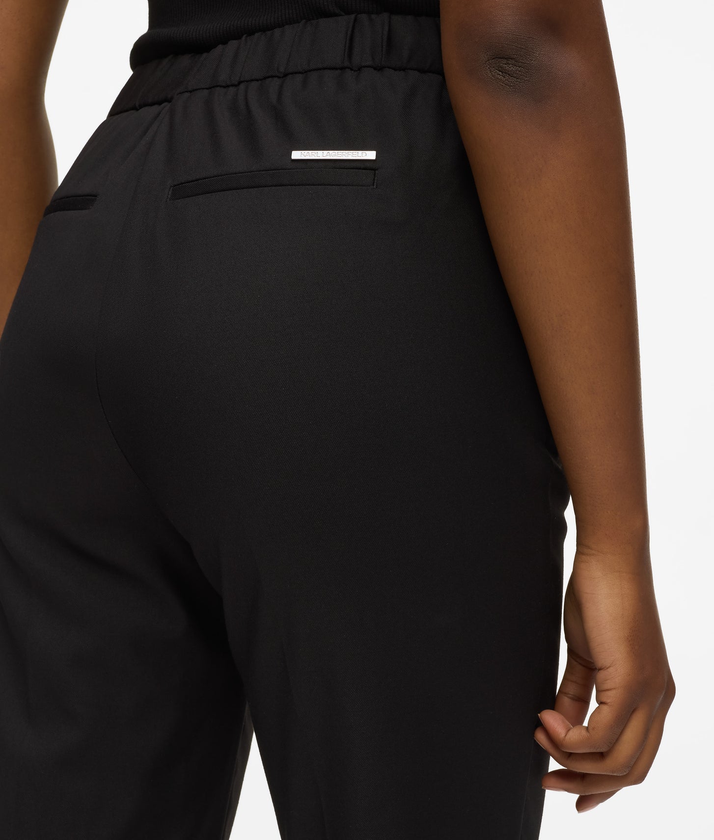 Karl Lagerfeld Wool-Blend Tailored Pants Black