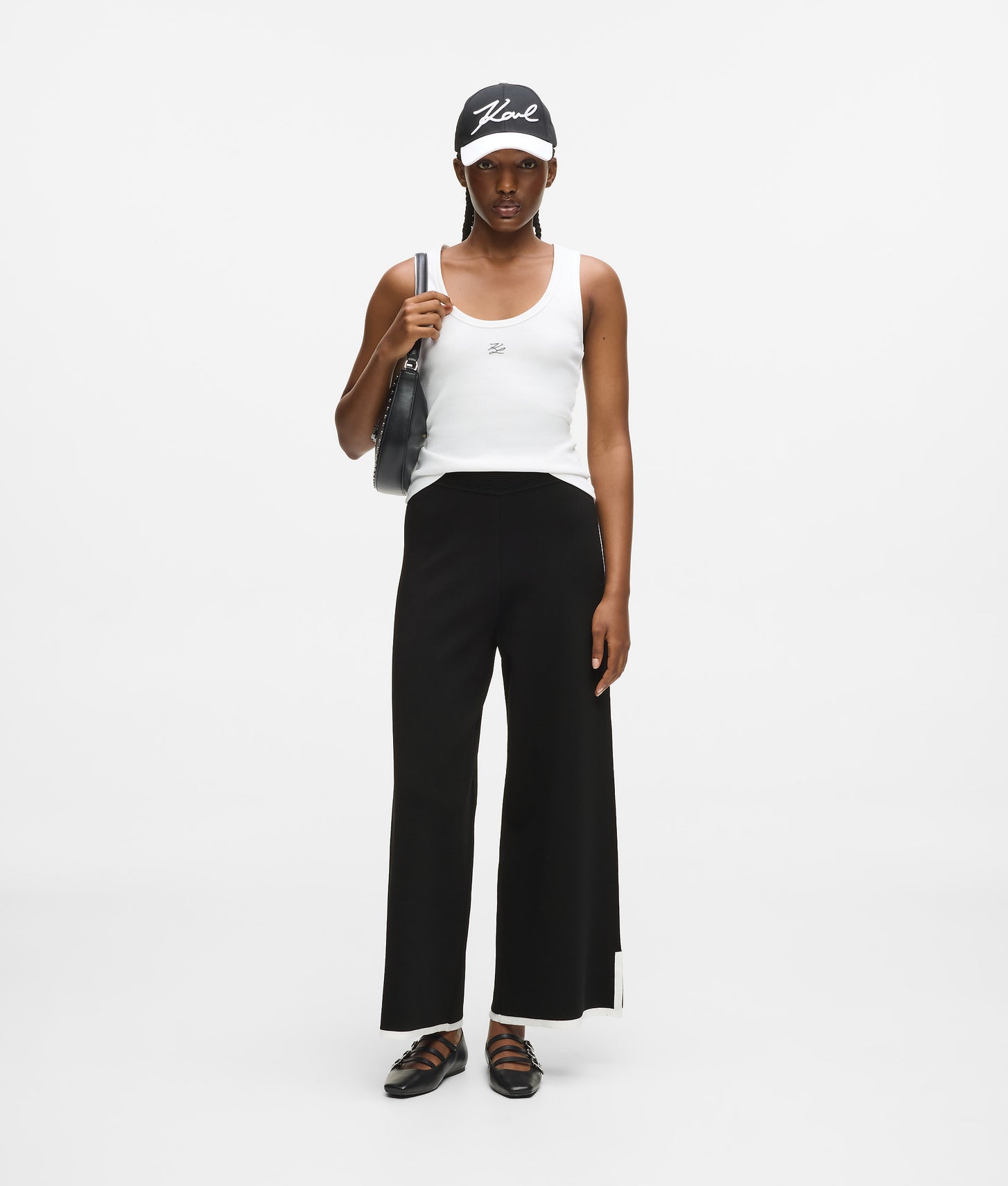 Karl Lagerfeld Contrast Piping Culottes Black/White