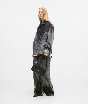 KarlLagerfeld Metal Logo Top Handle Bag Black