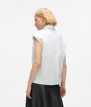 Karl Lagerfeld Studded Faux Leather Skirt Black