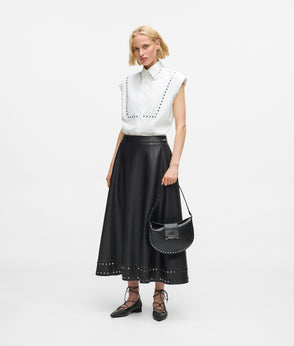 KarlLagerfeld Ksignature Studded Moon Bag Black Embellishment