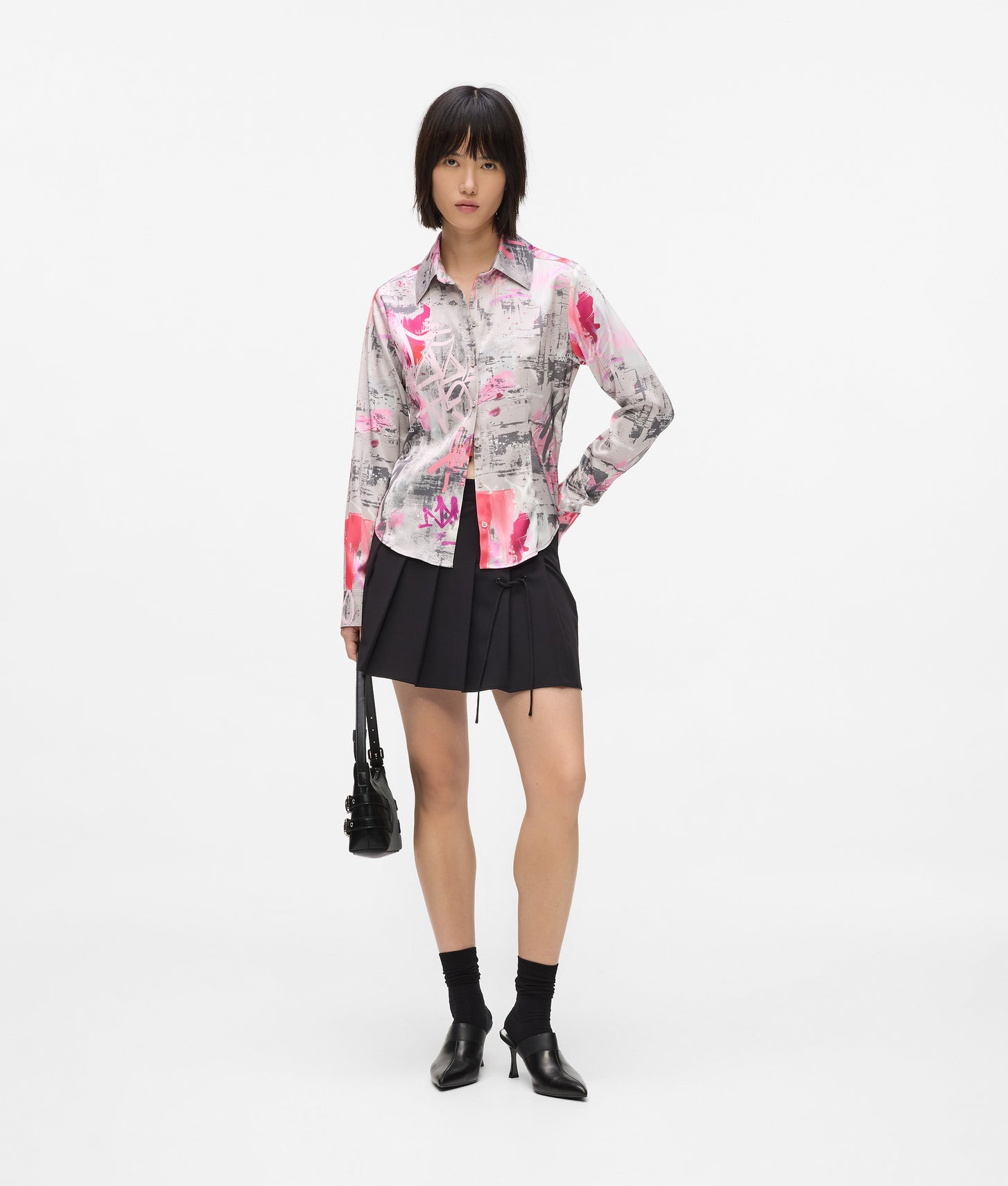 Karl Lagerfeld All-Over Paint Shirt Painters Print Pink All Over Print