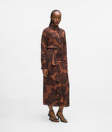 Karl Lagerfeld Fan Print Skirt Graphic Fan Friar Brown