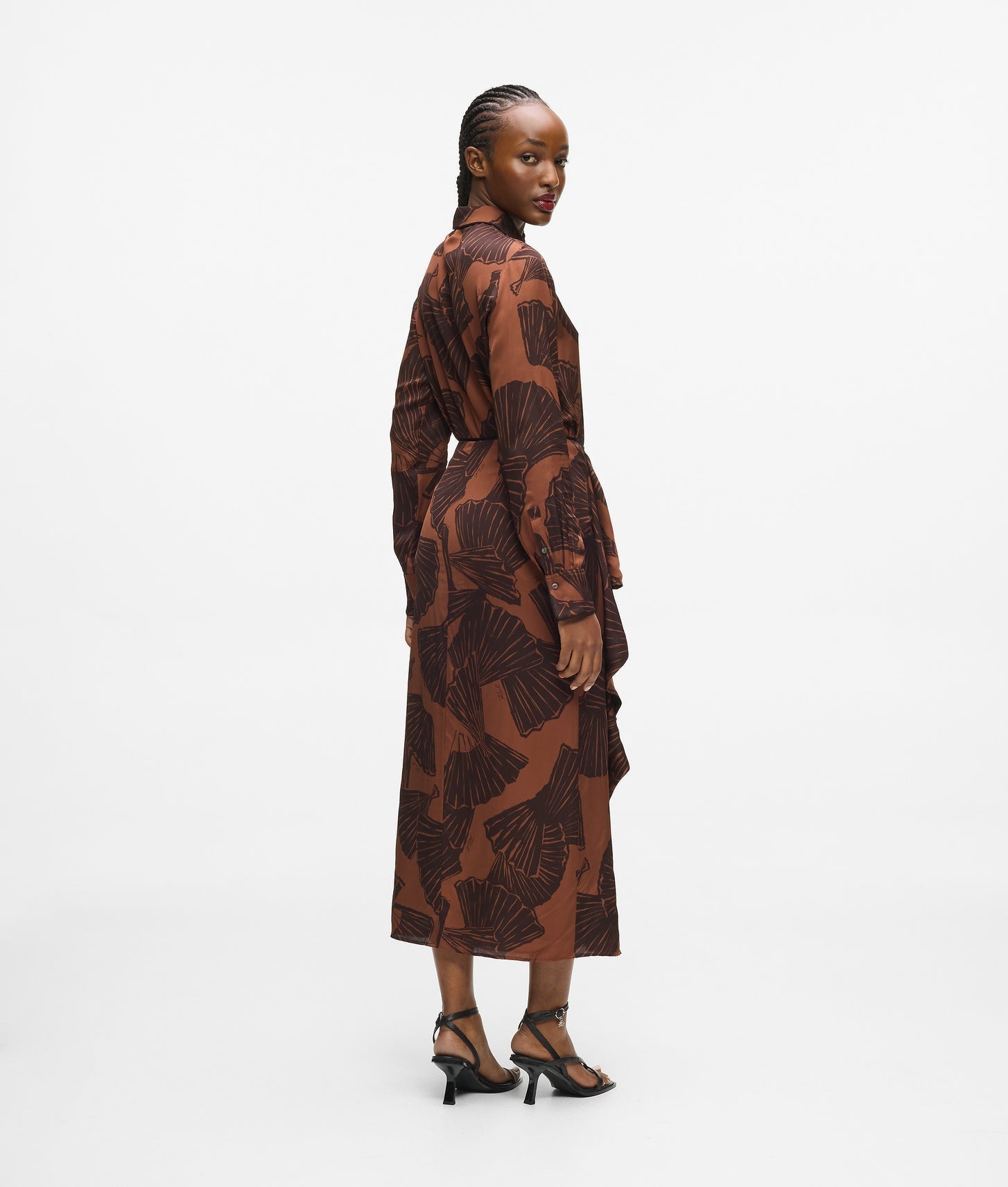 Karl Lagerfeld Fan Print Skirt Graphic Fan Friar Brown