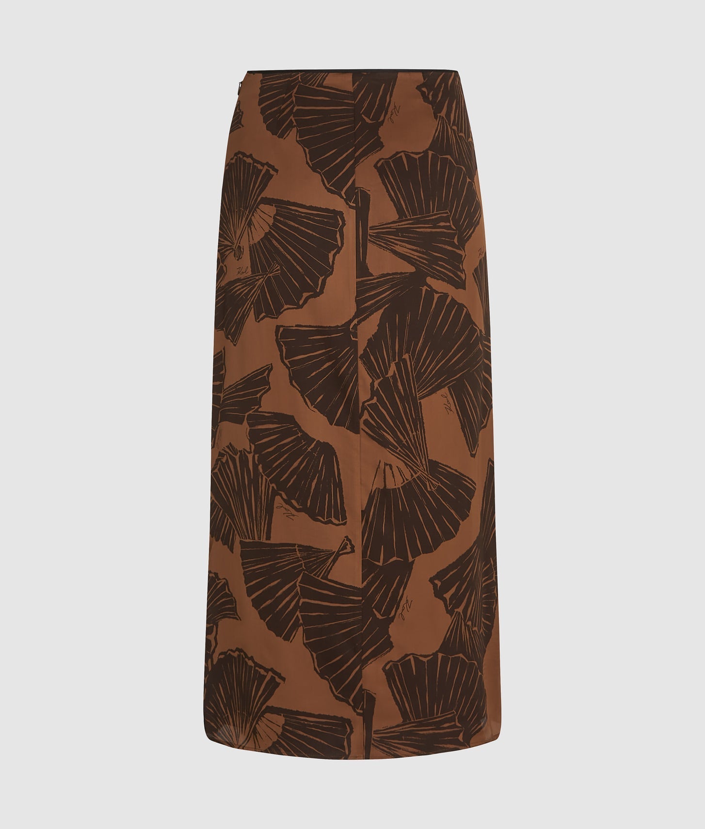 Karl Lagerfeld Fan Print Skirt Graphic Fan Friar Brown