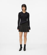Karl Lagerfeld Pleated Tie-Detail Mini Skirt Black