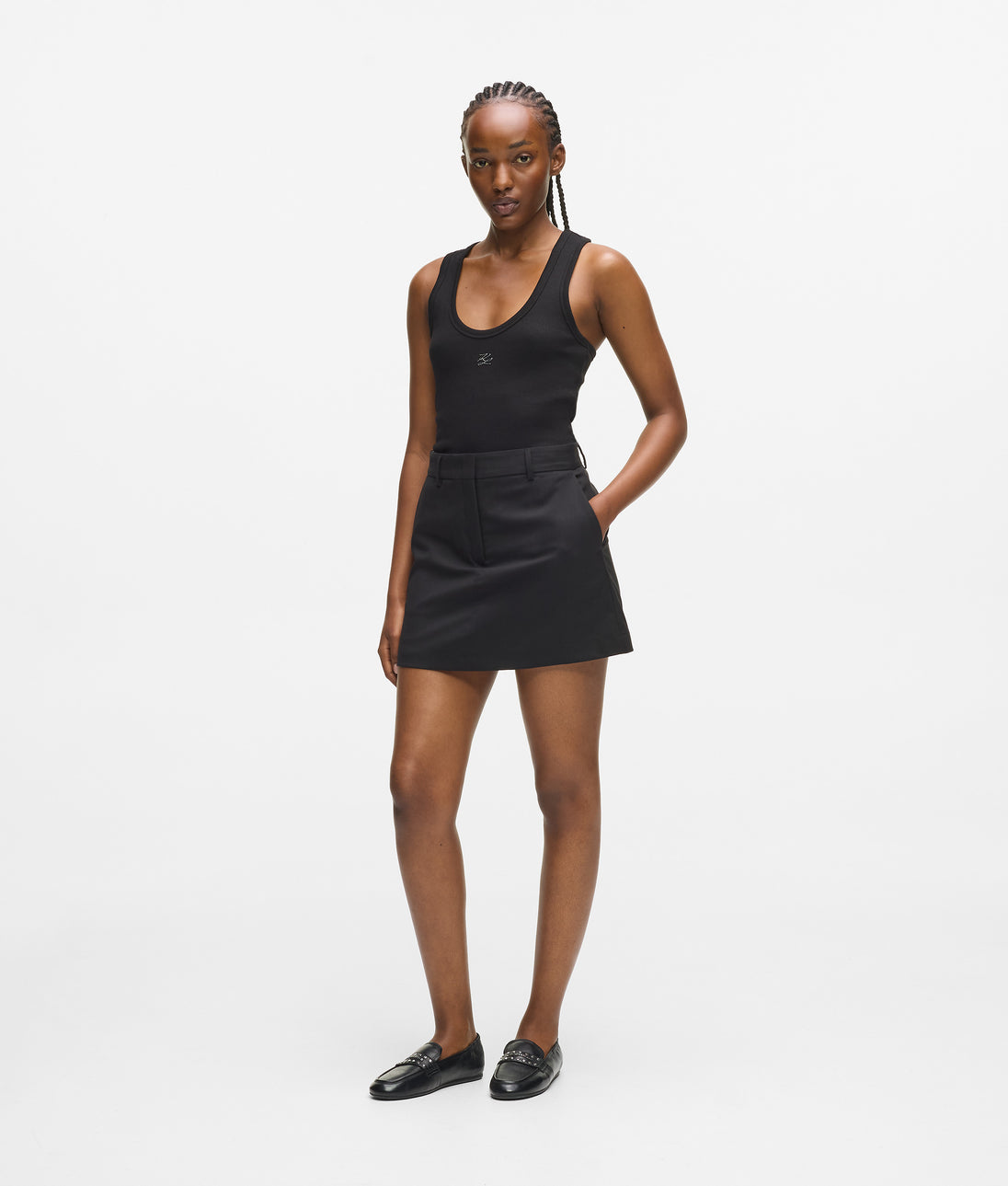 KarlLagerfeld Kweave Mini Shoulder Bag Black-Nickel