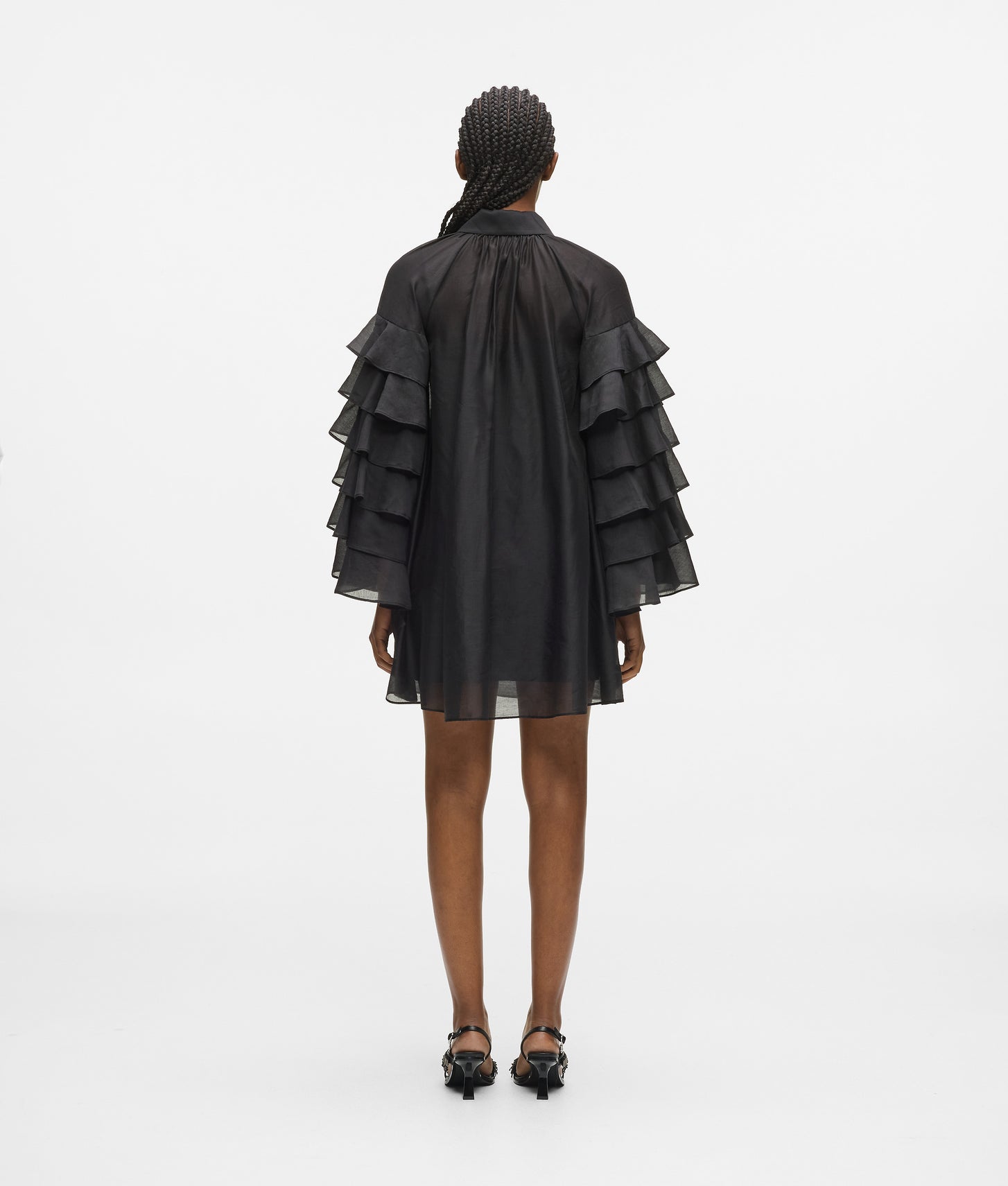 Karl Lagerfeld Ruffled Sleeves Dress Black