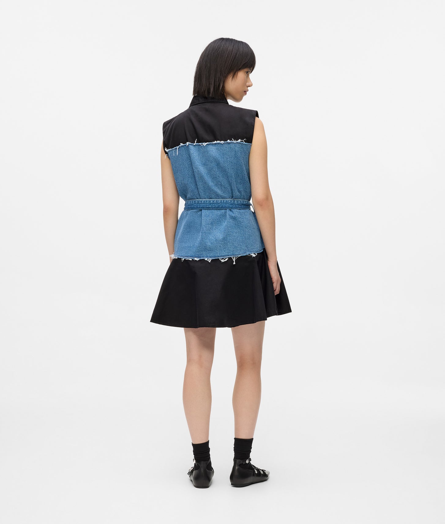 Karl Lagerfeld Denim Bodice Dress Washed Blue-Black