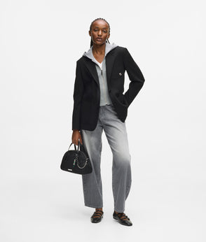 KarlLagerfeld Ikon Monogram Small Tote Bag Brown-Monogram