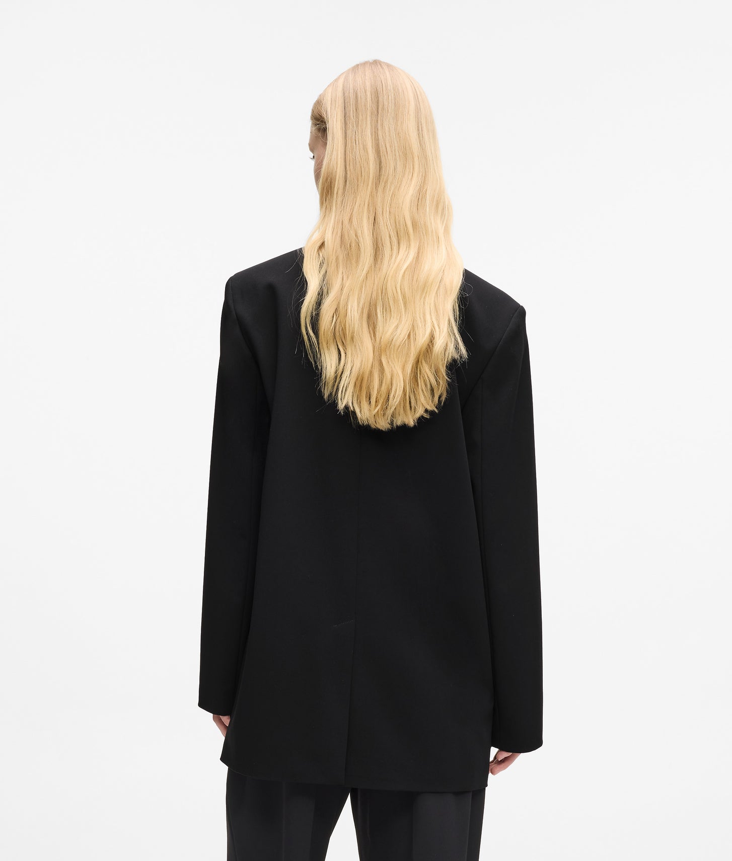 Karl Lagerfeld Denim Panel Blazer Washed Black-Black