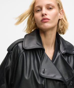 KarlLagerfeld Kautograph Padlock Suede Trunk Bag Dark Tan