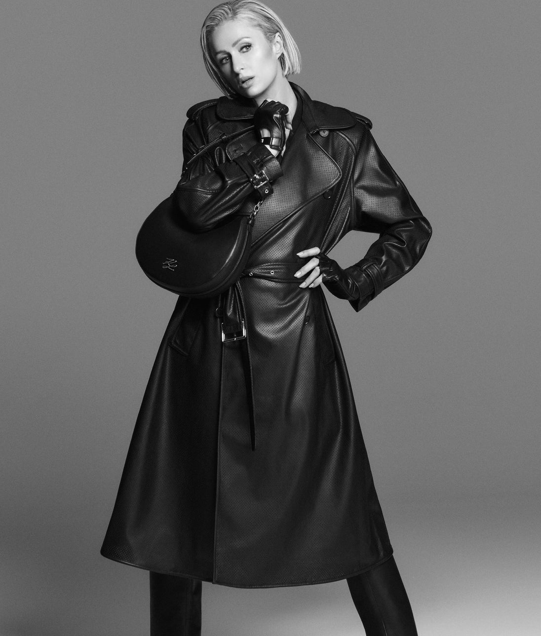 KarlLagerfeld Ksignature Oversized Moon Bag Black-Nickel