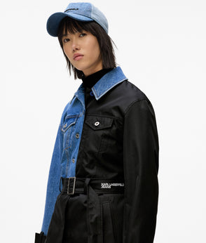 KarlLagerfeld Two-Tone Denim Shopper Standard Blue Denim-Light Denim