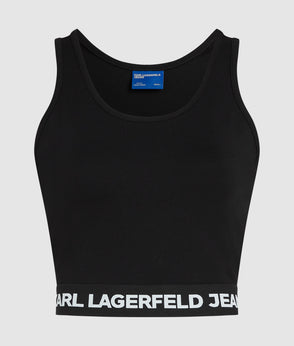 KarlLagerfeld Geo Denim Shoulder Bag Washed Black