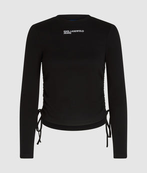 Karl Lagerfeld Pleated Tie-Detail Mini Skirt Black