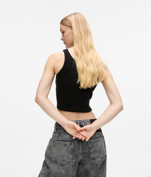 Karl Lagerfeld Double Waistband Pants Washed Black-Black