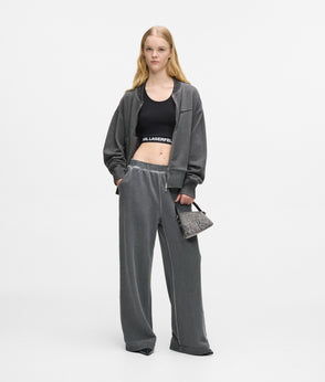 KarlLagerfeld Two-Tone Denim Shopper Black Denim-Grey Denim