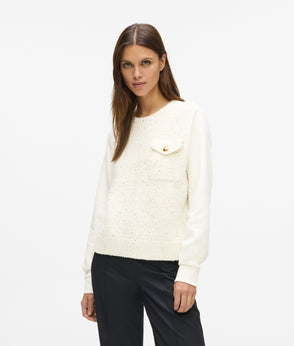 Karl Lagerfeld Bouclé Vest Cannoli Cream