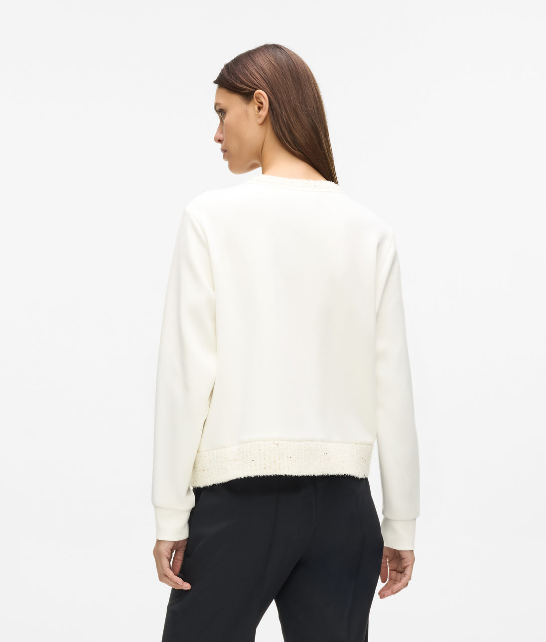Karl Lagerfeld Bouclé Vest Cannoli Cream