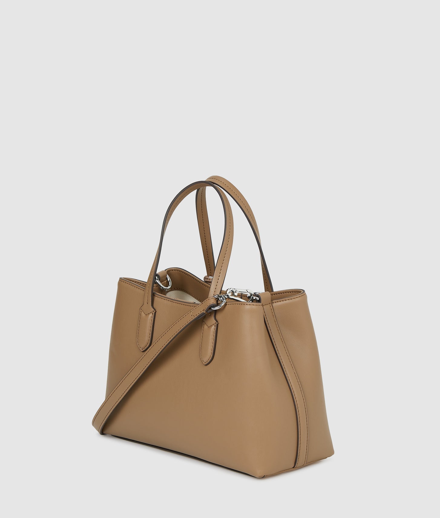 KarlLagerfeld Ikon Smooth Small Tote Bag Mushroom Brown