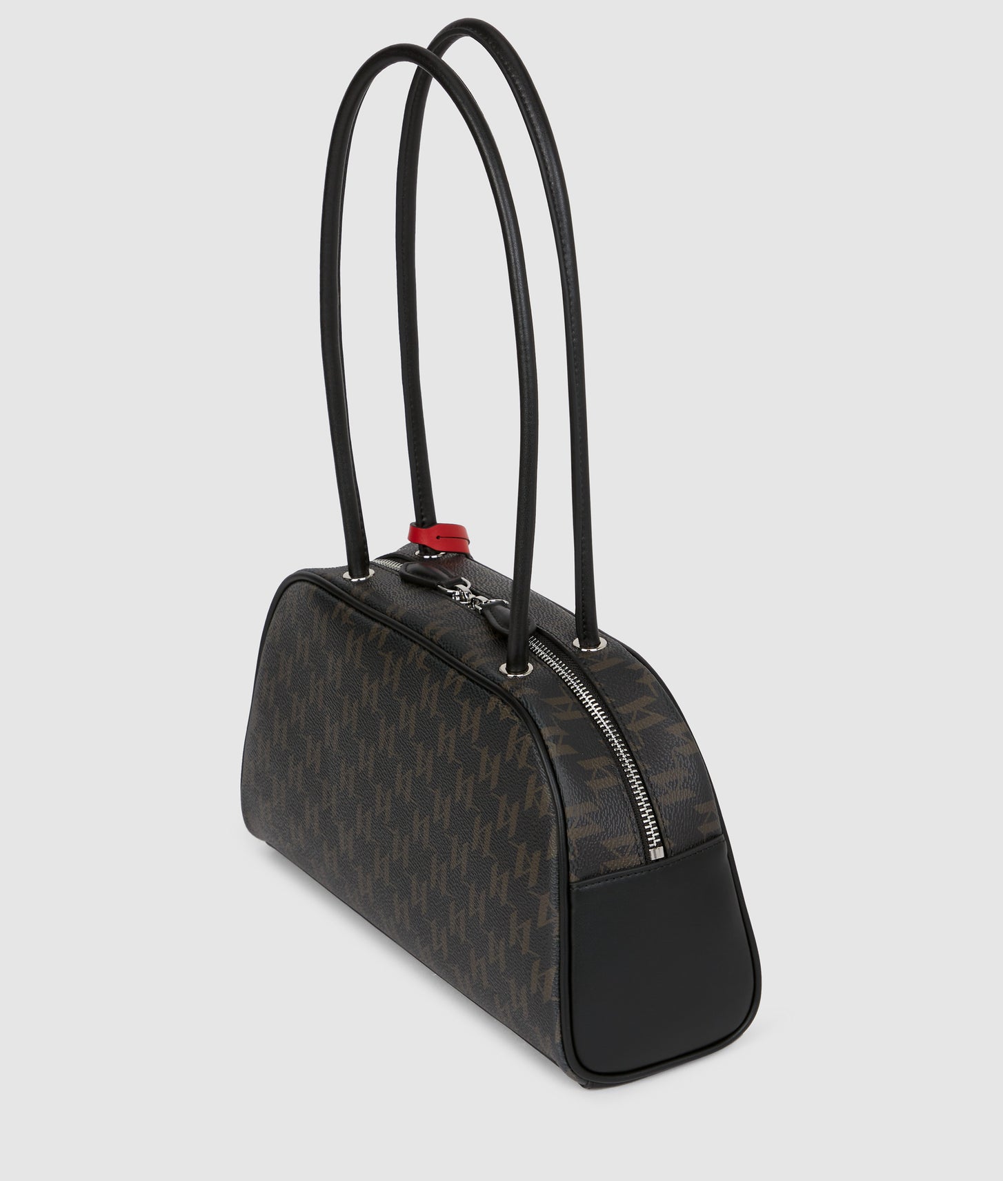 KarlLagerfeld Ikon Monogram Bowling Bag Brown-Monogram