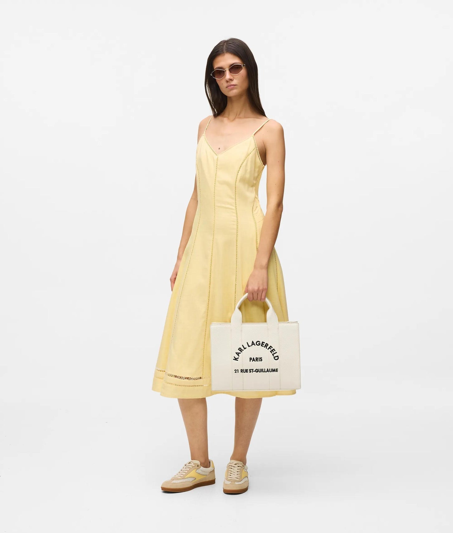 KarlLagerfeld Rue St-Guillaume Medium Tote Bag Off White