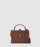 KarlLagerfeld Kautograph Padlock Trunk Bag Dark Friar Brown
