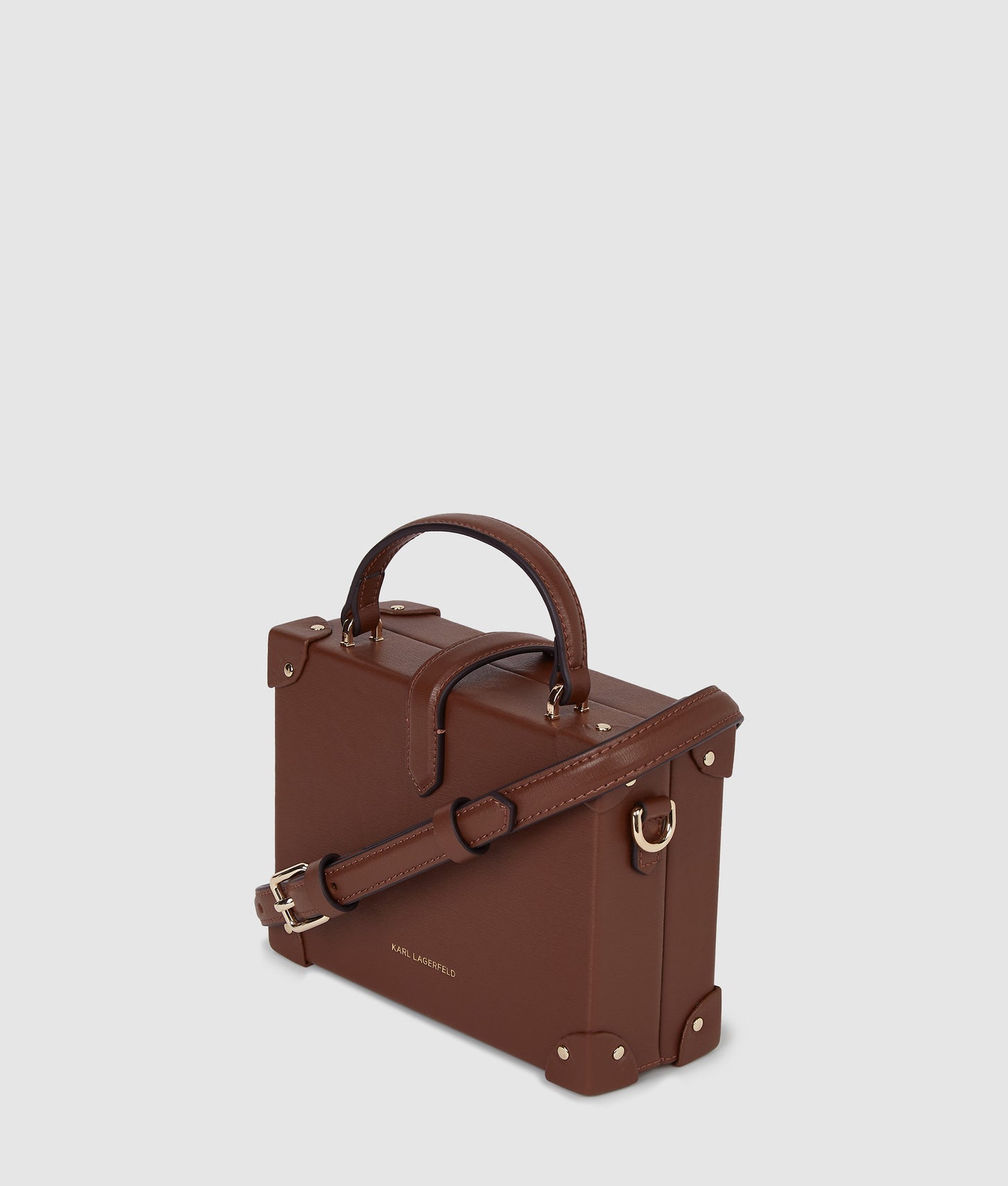 KarlLagerfeld Kautograph Padlock Trunk Bag Dark Friar Brown
