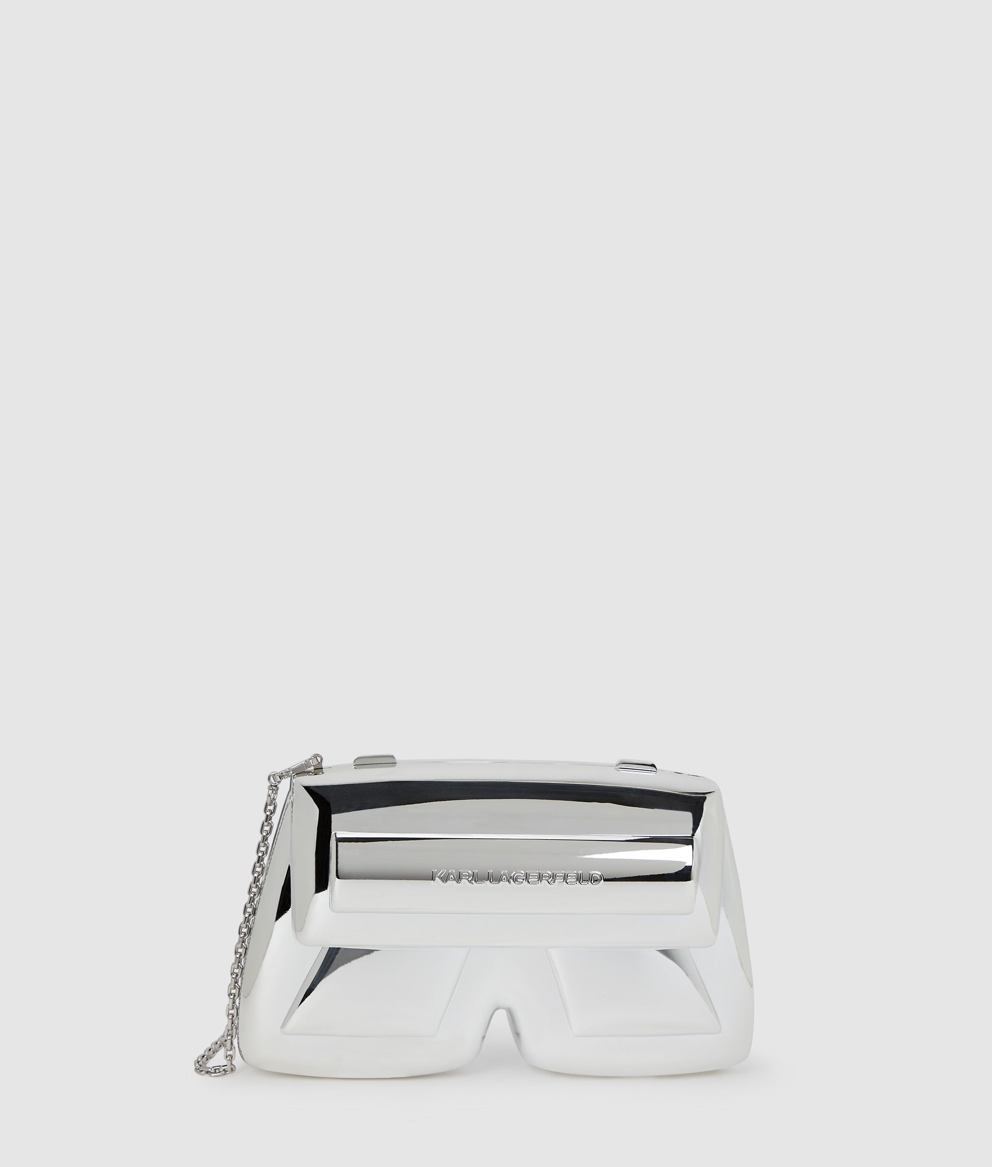 KarlLagerfeld Ikon K Resin Clutch Silver Metal