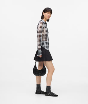 Karl Lagerfeld Checked Mesh Shirt Bleached Check Black All Over Print