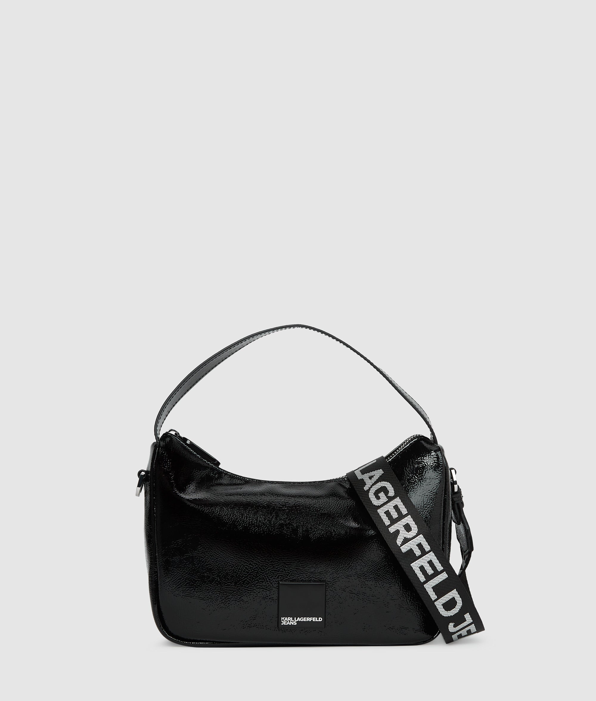 KarlLagerfeld Glossy Mini Hobo Bag Black