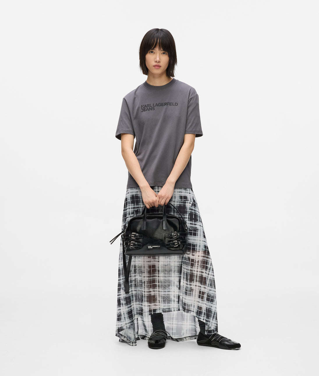 Karl Lagerfeld Pleated Tie-Detail Mini Skirt Black