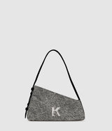 KarlLagerfeld Geo Denim Shoulder Bag Washed Black