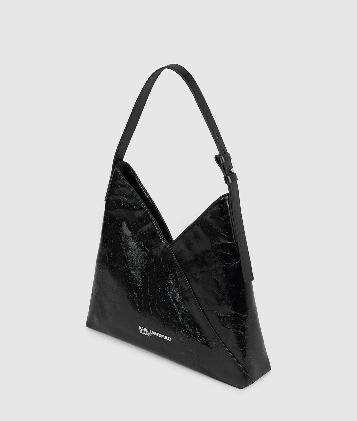 KarlLagerfeld Geo High-Shine Tote Bag Black