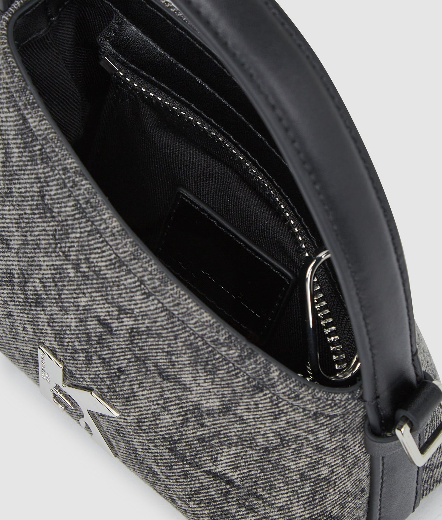 KarlLagerfeld Geo Mini Denim Crossbody Bag Washed Black