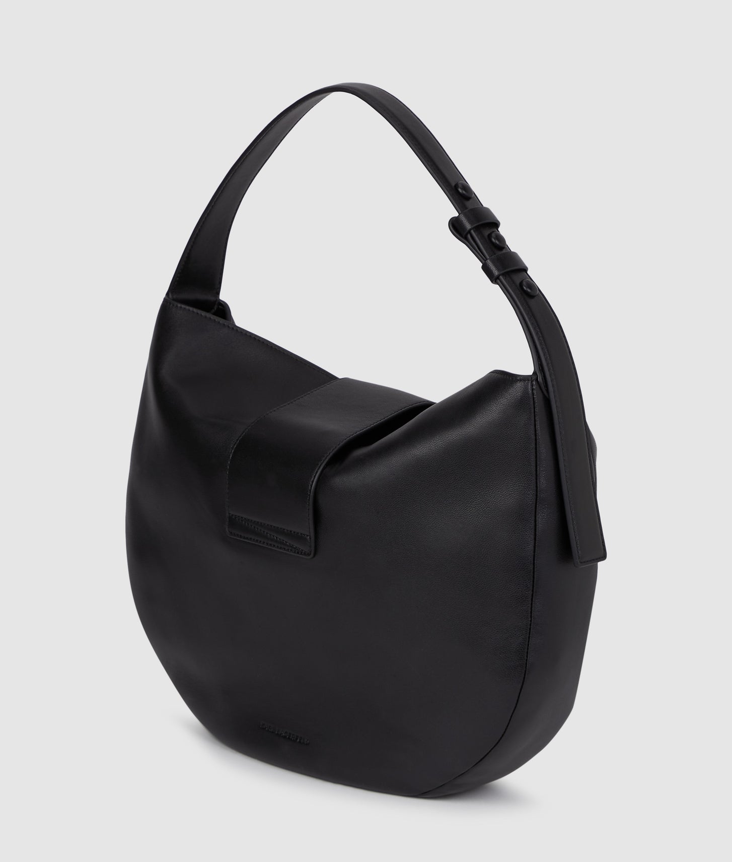 KarlLagerfeld Ksignature Oversized Moon Bag Black-Nickel