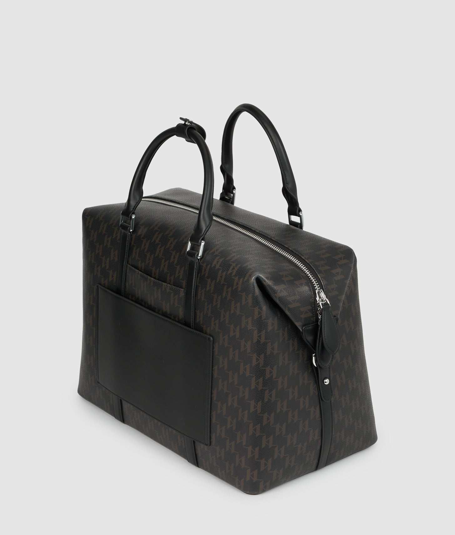 KarlLagerfeld Ikon Monogram Weekender Bag Brown-Monogram