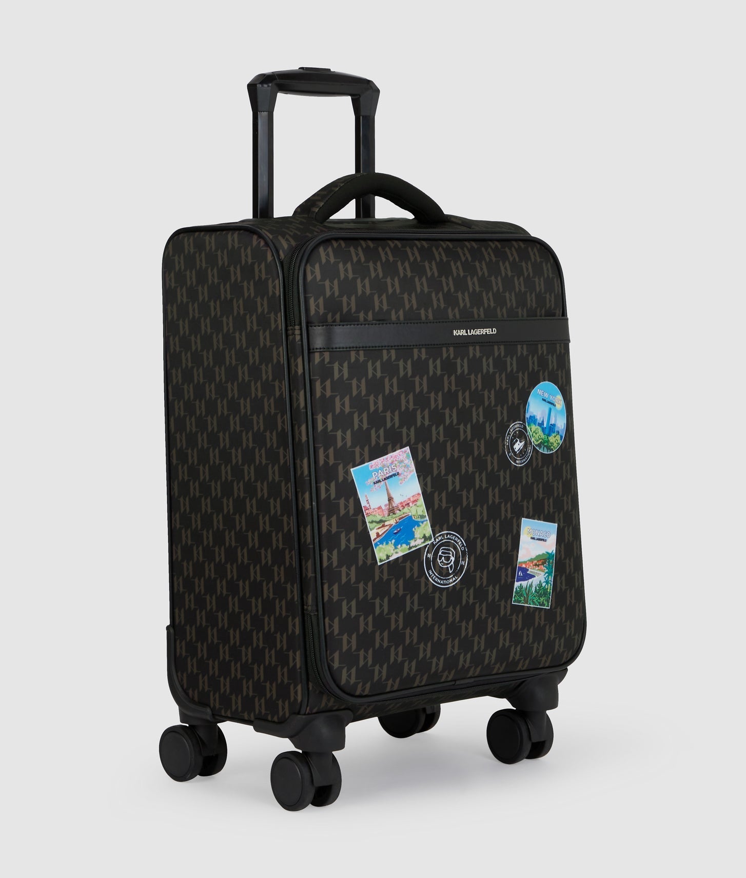 KarlLagerfeld Ikon Monogram Trolley Case Brown-Monogram
