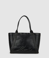 KarlLagerfeld Kville Medium Studded Tote Bag Black/Gold