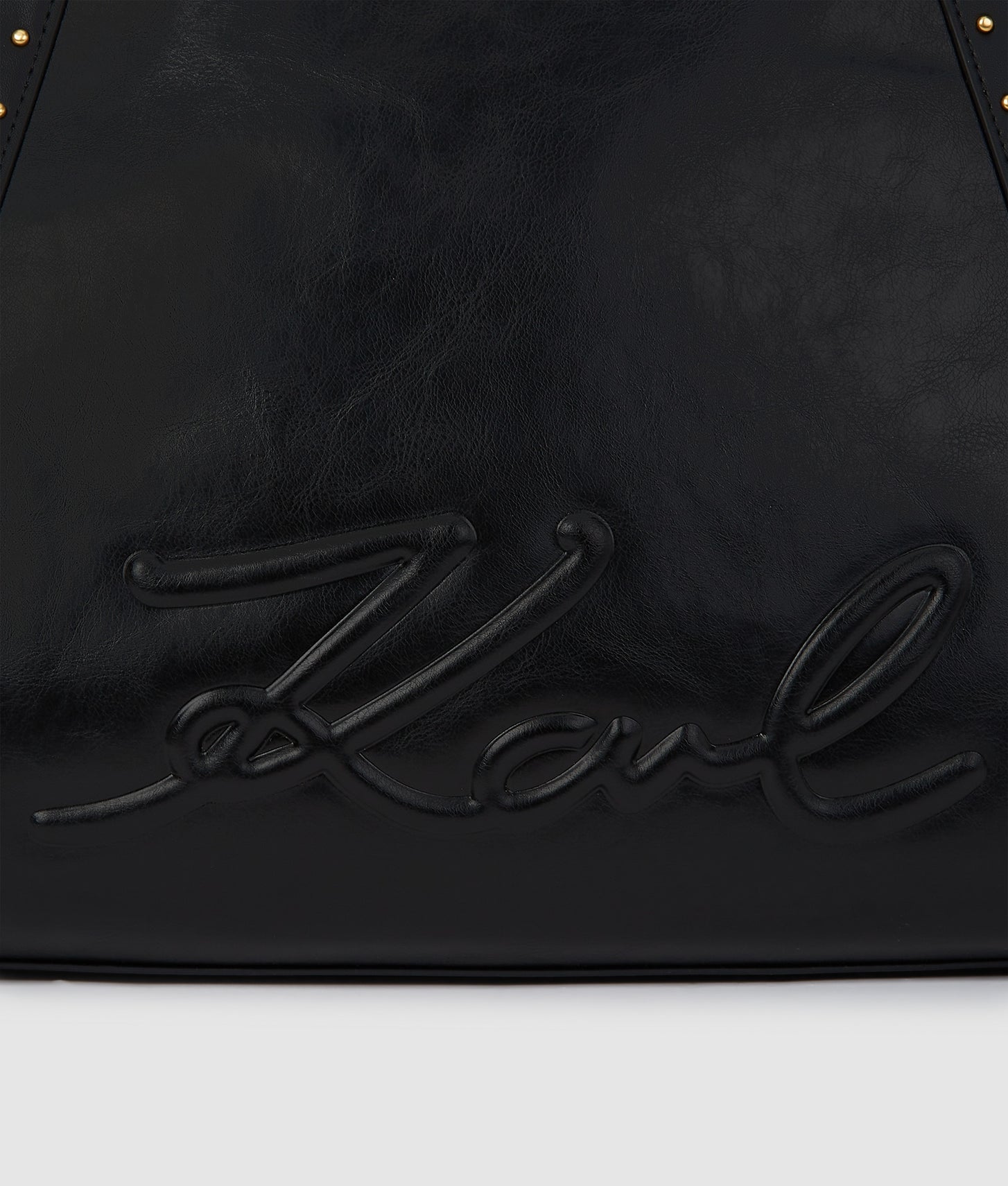 KarlLagerfeld Kville Medium Studded Tote Bag Black/Gold