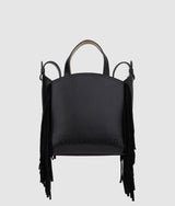 KarlLagerfeld Kcircle Small Fringe Tote Bag Black-Nickel
