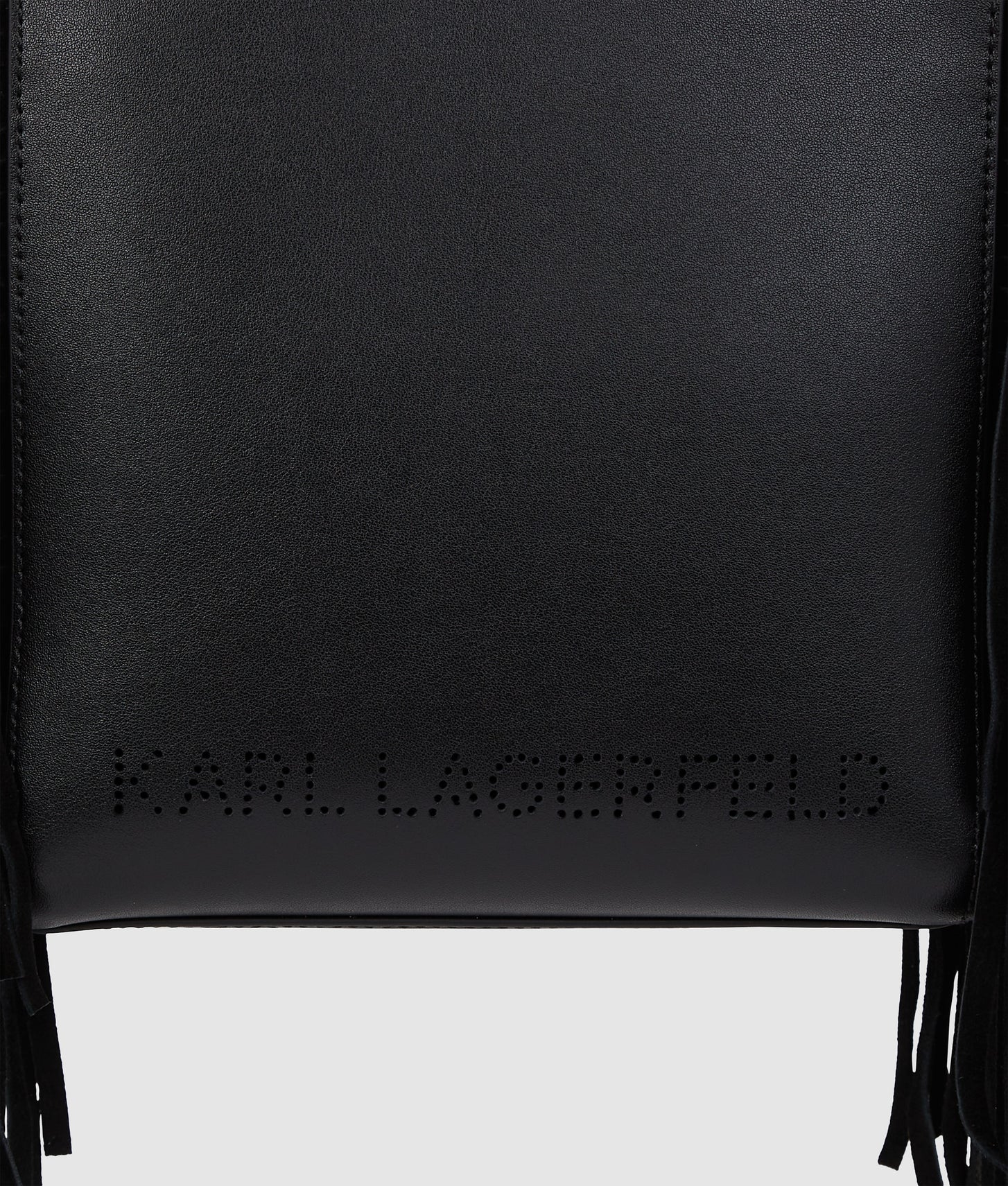 KarlLagerfeld Kcircle Small Fringe Tote Bag Black-Nickel