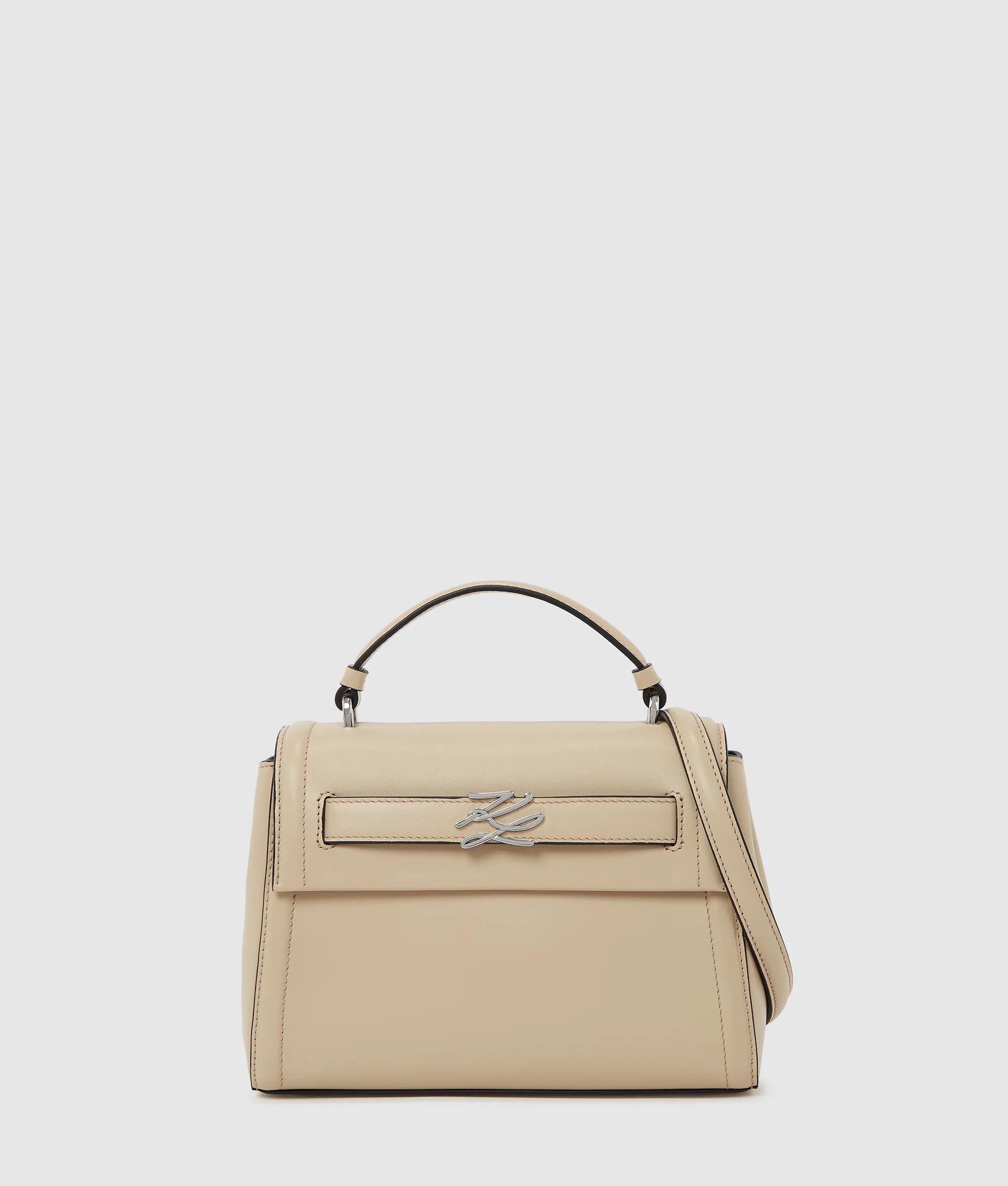 KarlLagerfeld Kautograph Small Top Handle Bag Safari