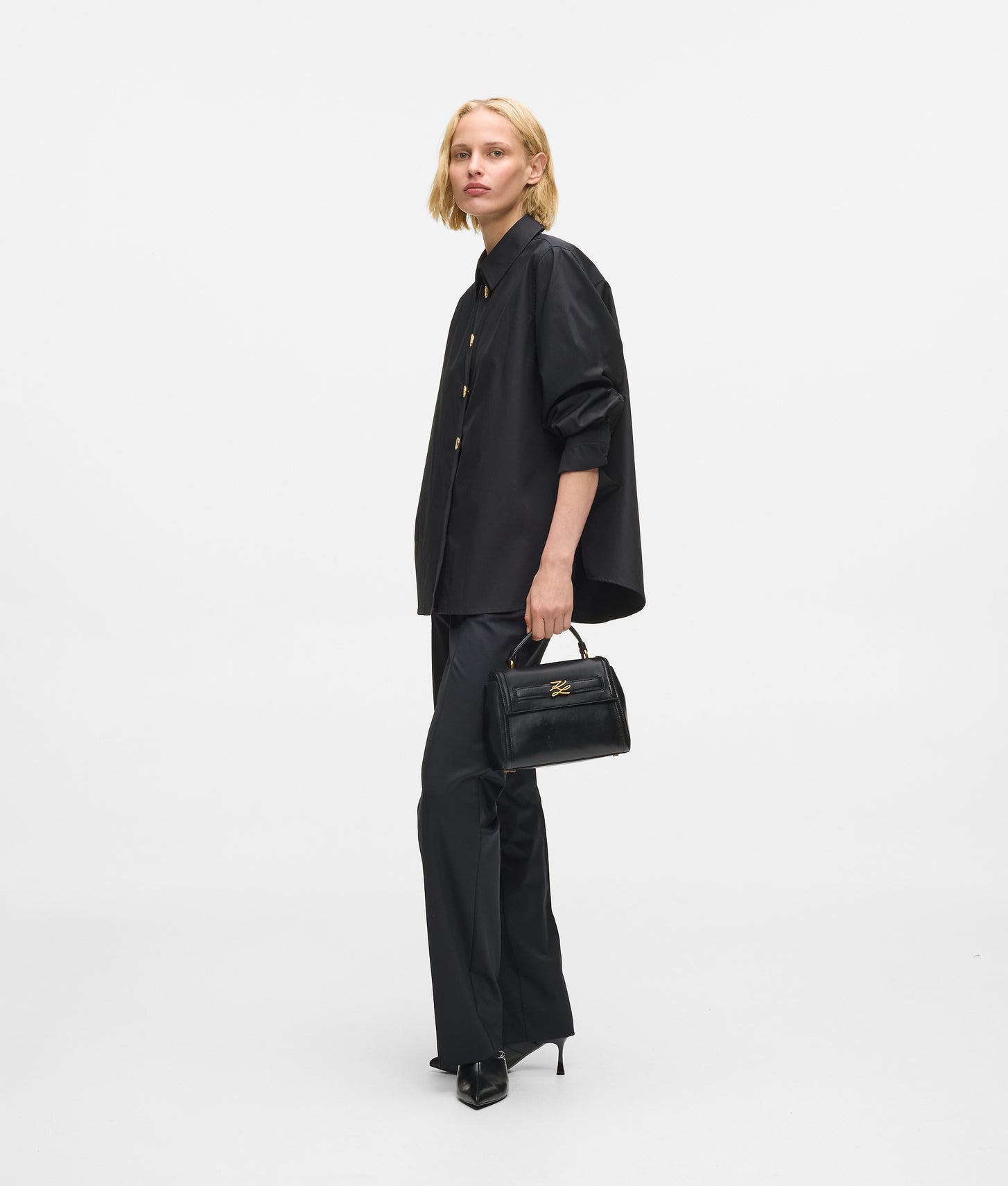 KarlLagerfeld Kautograph Small Top Handle Bag Black/Gold