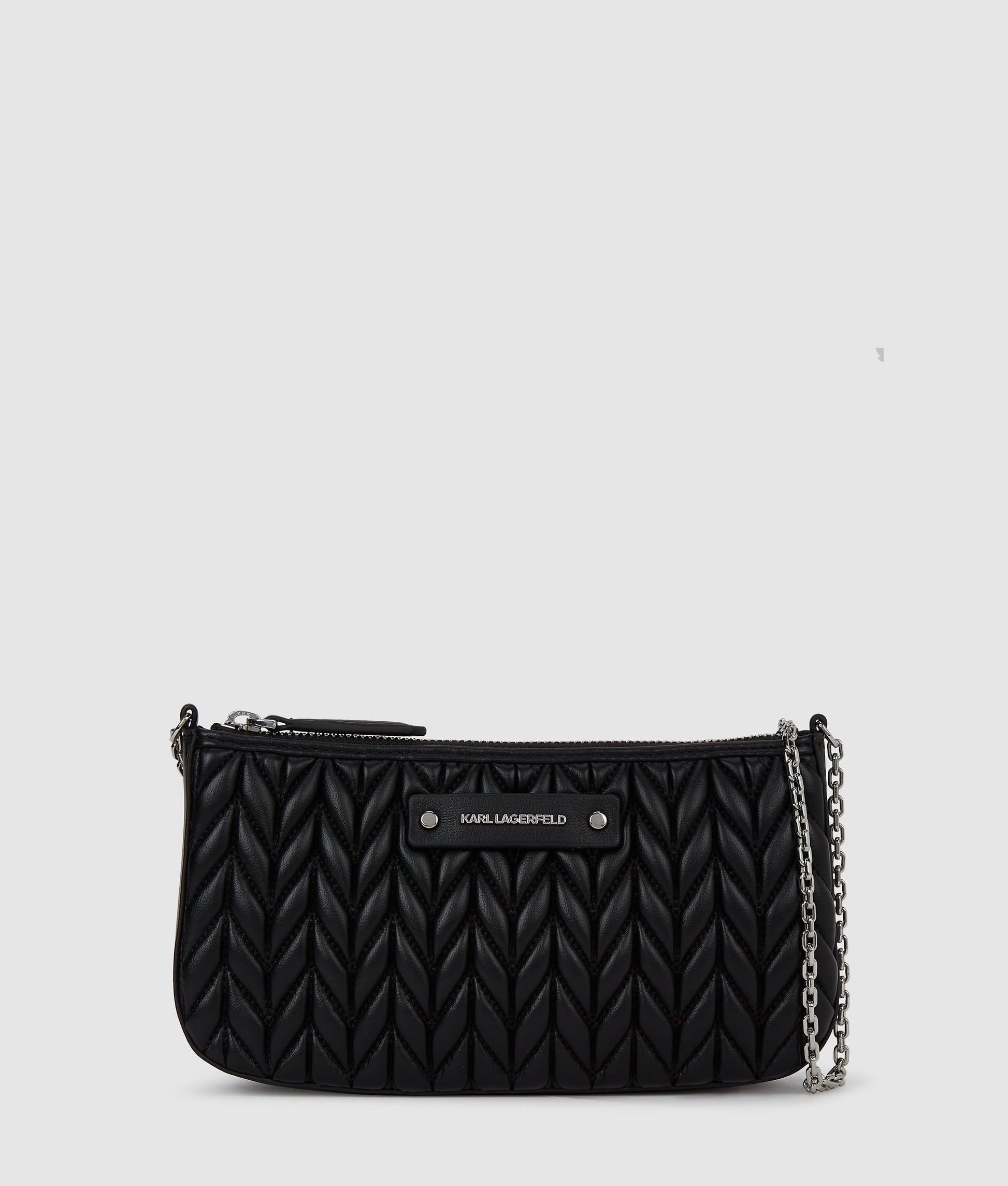 KarlLagerfeld Kweave Mini Shoulder Bag Black-Nickel